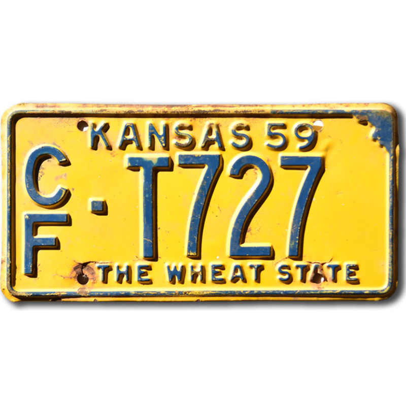 Amerikai rendszám Kansas 1959 Wheat State CF-T727