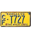 Amerikai rendszám Kansas 1959 Wheat State CF-T727