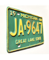 Amerikai rendszám Michigan 1968 Green Great Lake JA-9647
