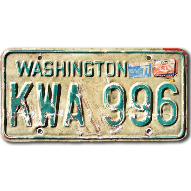 Amerikai rendszám Washington KWA 996