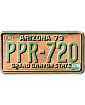 Amerikai rendszám Arizona 1973 Grand Canyon PPR-720