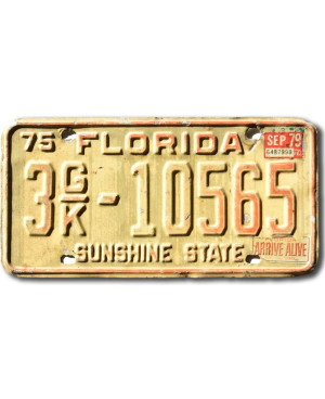 Amerikai rendszám Florida 1975 Arrive Alive 3GK-10565