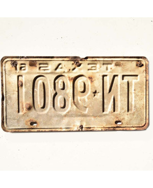 Amerikai rendszám Texas 1961 White TN-9801