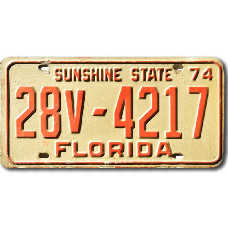 Amerikai rendszám Florida 1974 Sunshine State 28V-4217