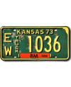 Amerikai rendszám Kansas 1973 Green Truck EW 1036