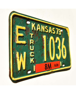 Amerikai rendszám Kansas 1973 Green Truck EW 1036