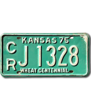 Amerikai rendszám Kansas 1975 Green CRJ 1328