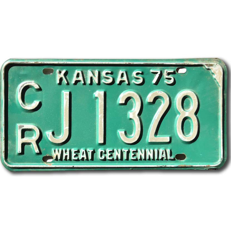Amerikai rendszám Kansas 1975 Green CRJ 1328