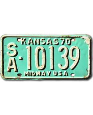 Amerikai rendszám Kansas 1970 Midway Green SA-10139