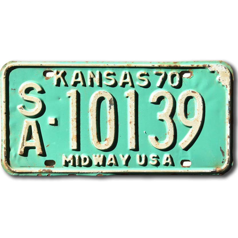 Amerikai rendszám Kansas 1970 Midway Green SA-10139