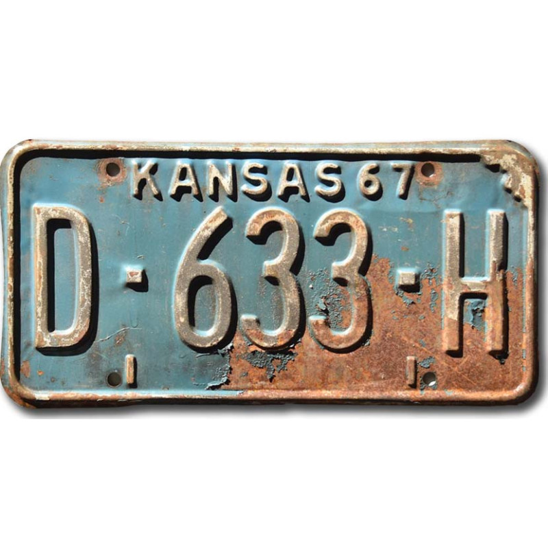 Amerikai rendszám Kansas 1967 Blue D-633-H