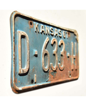Amerikai rendszám Kansas 1967 Blue D-633-H