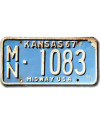 Amerikai rendszám Kansas 1967 Blue Midway MN-1083