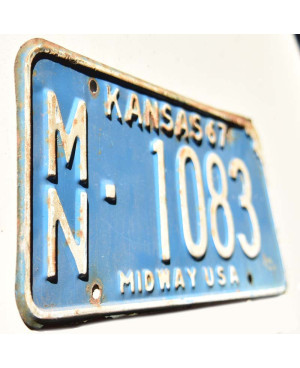 Amerikai rendszám Kansas 1967 Blue Midway MN-1083