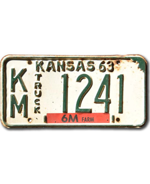 Amerikai rendszám Kansas 1963 Truck KM-1241