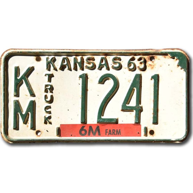 Amerikai rendszám Kansas 1963 Truck KM-1241