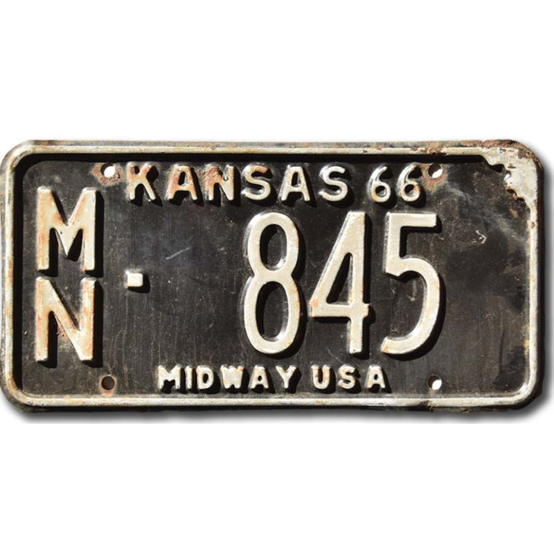 Amerikai rendszám Kansas 1966 Midway MN 845