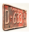 Amerikai rendszám Kansas 1965 Red D-633-B