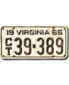 Amerikai rendszám Virginia 1965 White CT39-389