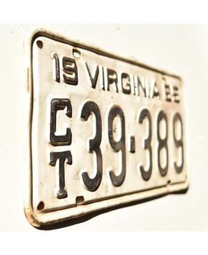 Amerikai rendszám Virginia 1965 White CT39-389
