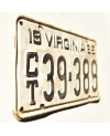 Amerikai rendszám Virginia 1965 White CT39-389