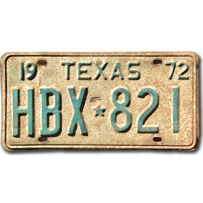 Amerikai rendszám Texas 1972 HBX-821