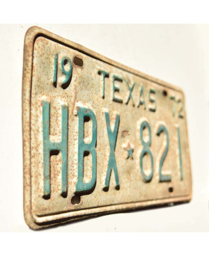 Amerikai rendszám Texas 1972 HBX-821