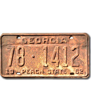 Amerikai rendszám Georgia 1962 Peach State 78-1412