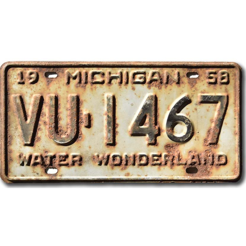 Amerikai rendszám Michigan 1958 Water Wonderland VU-1467