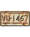 Amerikai rendszám Michigan 1958 Water Wonderland VU-1467