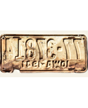 Amerikai rendszám Iowa 1941 Yellow 77-37814