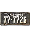 Amerikai rendszám Iowa 1946 Black 77-7726