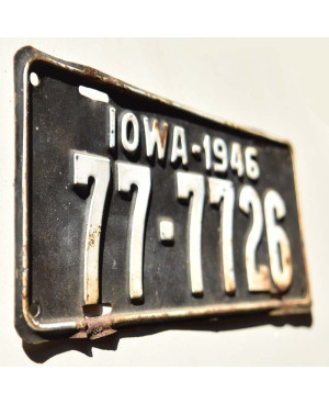 Amerikai rendszám Iowa 1946 Black 77-7726
