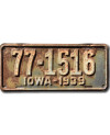 Amerikai rendszám Iowa 1939 Black 77-1516