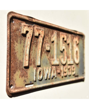 Amerikai rendszám Iowa 1939 Black 77-1516