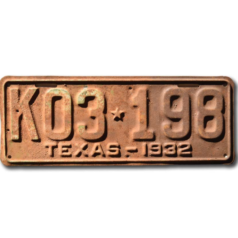 Amerikai rendszám Texas 1932 Rusty K03-198