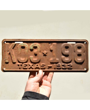 Amerikai rendszám Texas 1932 Rusty K03-198