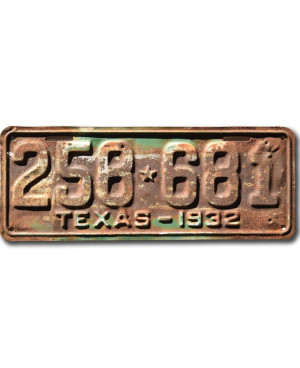 Amerikai rendszám Texas 1932 Rusty 258-681