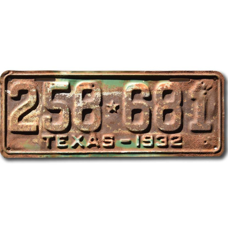 Amerikai rendszám Texas 1932 Rusty 258-681