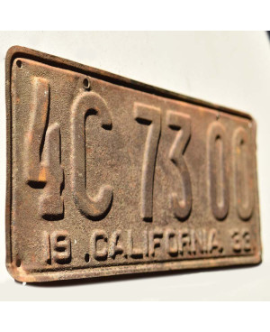 Amerikai rendszám California 1933 Rusty 4C 73 00