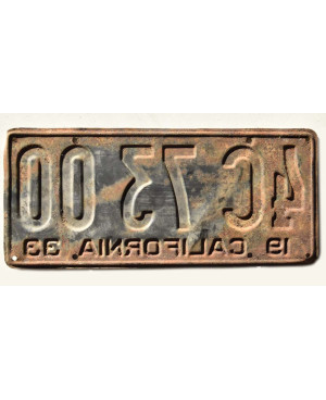 Amerikai rendszám California 1933 Rusty 4C 73 00