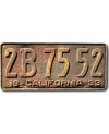 Amerikai rendszám California 1933 Rusty 2B 7552