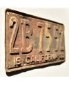 Amerikai rendszám California 1933 Rusty 2B 7552