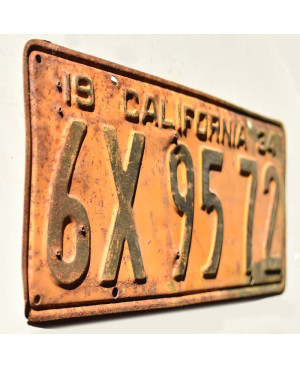 Amerikai rendszám California 1934 Yellow 6X 9572