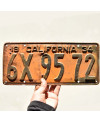 Amerikai rendszám California 1934 Yellow 6X 9572