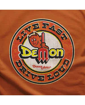 Férfi póló Dodge Demon Live Fast Orange
