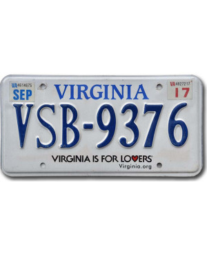 Amerikai rendszám Virginia for Lovers