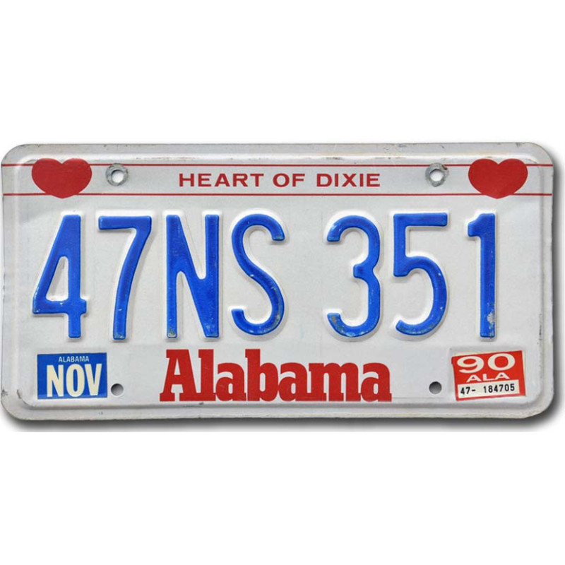 Amerikai rendszám Alabama Heart
