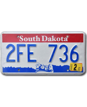 Amerikai rendszám South Dakota Faces 2FE 736