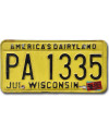 Amerikai rendszám Wisconsin Dairyland PA 1335